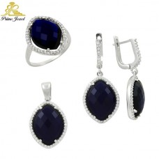 Gümüş zirkon taşlı set